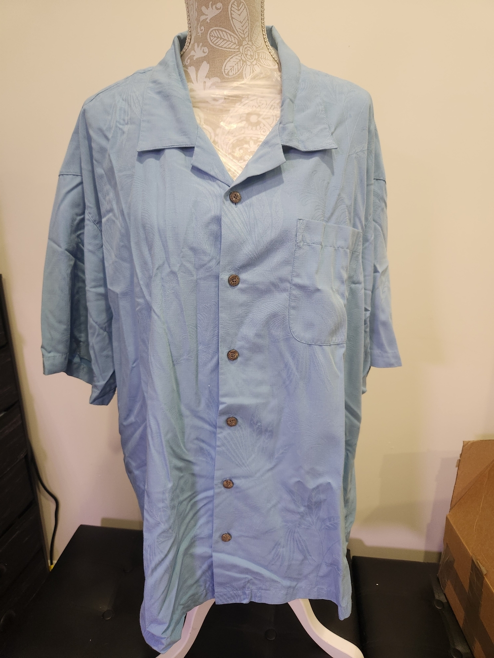Port Authority Light Blue Short-Sleeve Button-Down Shirt